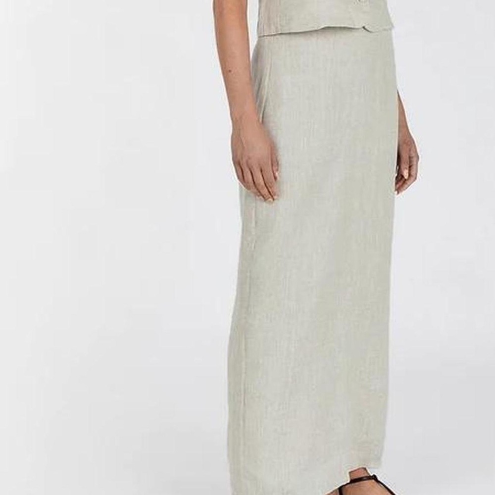 DISSH Straight Linen Maxi Skirt